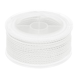 MECCANIXITY Nylon Thread Twine Beading Cord, 52ft 1.6mm Nylon Braided Bracelets String Cord Rope for Jewelry Making DIY Crafts Necklaces, White