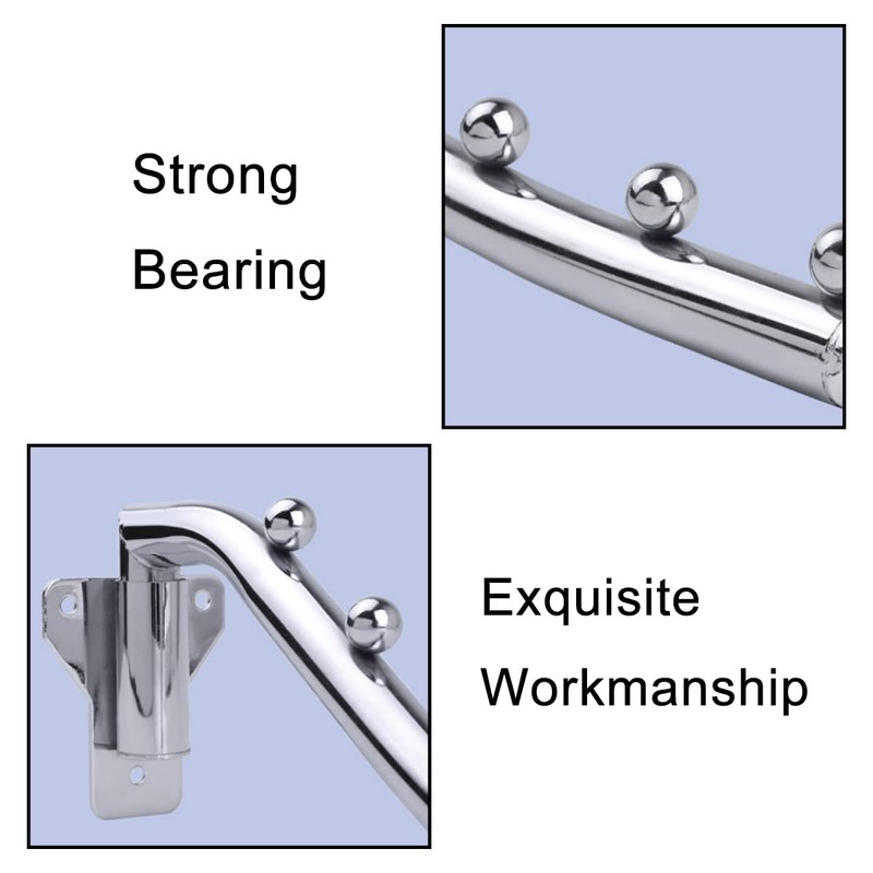 Wall Mount Clothes Hanger,180° Folding Clothes Rail for Bedrooms,Laundry Rooms,Bathrooms(5