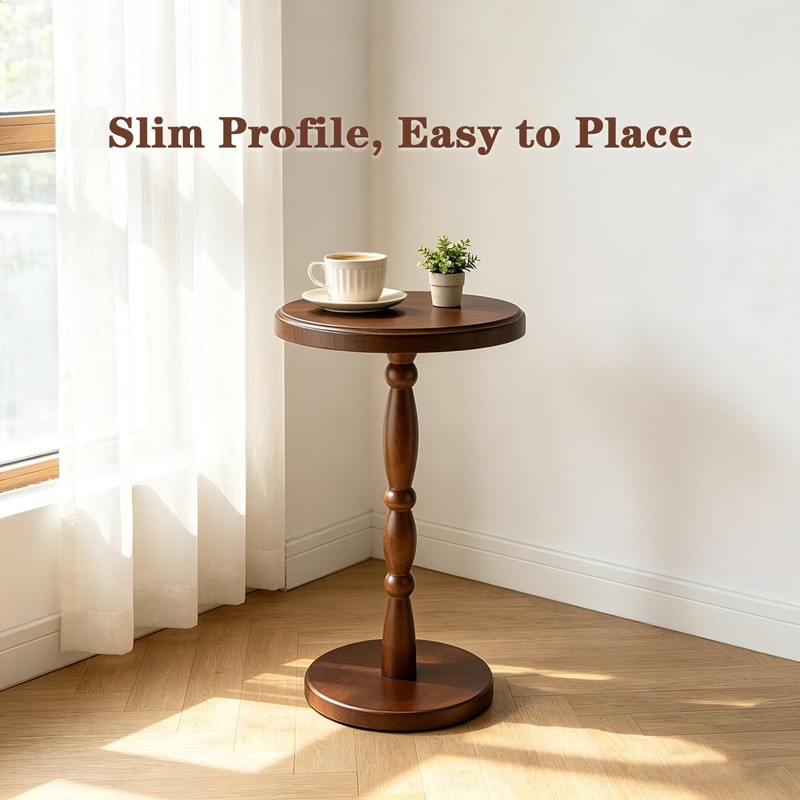 SANY DAYO HOME 12" Real Wood Round Drink Table, Small
