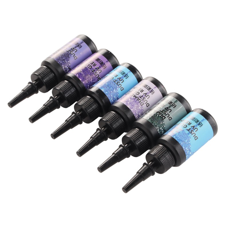 6pcs Colored UV Resin 10ml Each Pen Shaped Fast Curing