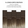 VINBAO Tape in Hair Extensions Human Hair Blonde Balayage Dark