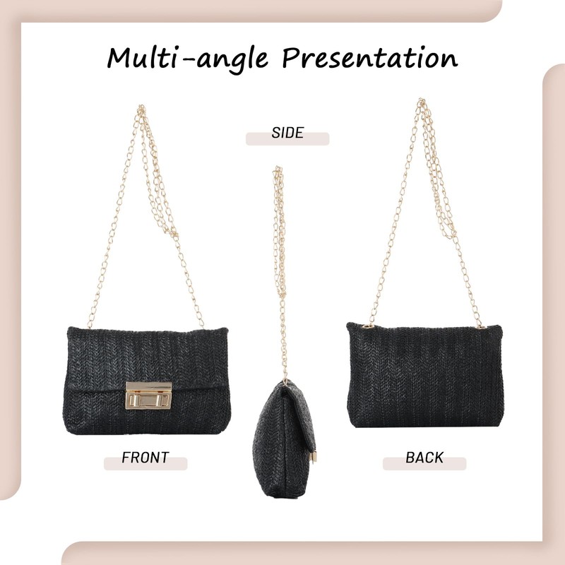 Ynport Crefreak Women's Striped Straw Clutch Bag - Summer Crossbody