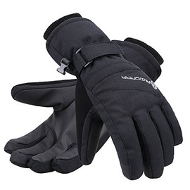 Andorra Womens Gloves Winter Waterproof Touchscreen Ski Gloves, Black, L