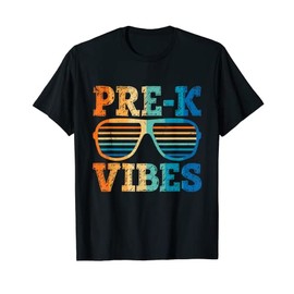 Retro Vintage Sunglasses Pre-K Vibes Back To School T-Shirt