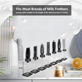 DERGUAM Milk Frother Stand for Milk Frothers, Durable and Stable Stainless Steel Frother Stand, [Standing or Hanging] Milk Frother Holder for Multiple Types Handheld Frother