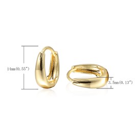 Krstudent Small Hoop Earrings for Women 18K Gold Plated Hoop Huggie Earrings for Women (A - 1 pair (thin)