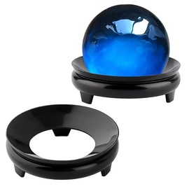 AHANDMAKER 2Pcs Crystal Ball Display Base, Black Resin Pedestal Stand Sphere Holder Globe Stone Decoration Stand Holder for Collectibles Display Home Decor