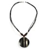 Avalaya 45mm D/Round Shell Pendant with Black Cotton Cord Pendant/40cm