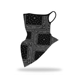 COMFORTIS Face Cover, Paisley Mask, Sports, Running, Face Guard, Patterned Mask, UV Protection, Tennis, Skiing, Snowboarding, Black (C Pattern))