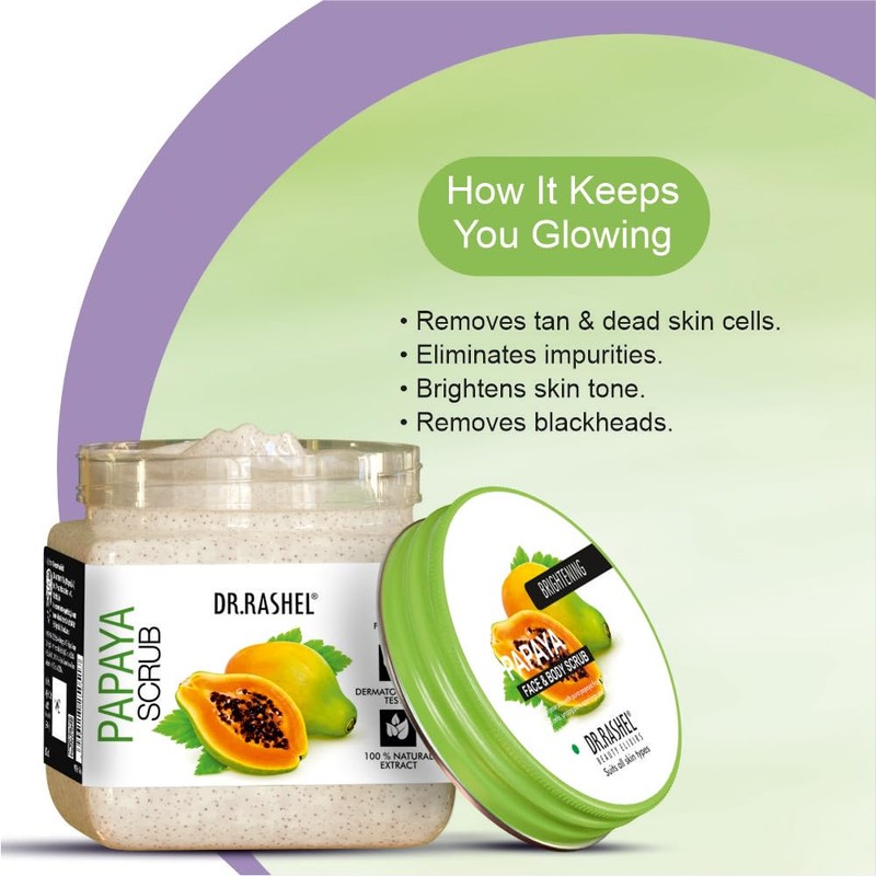 DR.RASHEL Papaya Scrub For Face & Body (380 ML) |