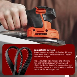 HASMX 110XL031 Timing Belt Rubber Geared Drive Belt for Black and Decker Sander, 11" Length, 5/16" Wide, 55 Teeth (1-Pack)