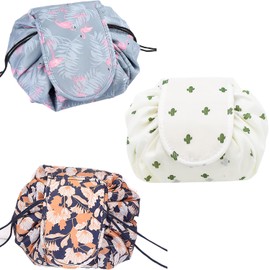 3 Pieces Makeup Bag-Drawstring Lazy Cosmetic Bags Large Capacity Portable One-Step Organizer Toiletry Cosmetic Bags