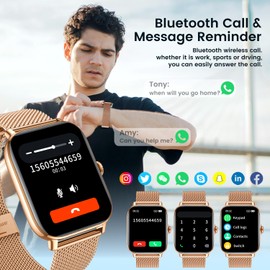 Smartwatch Fitness with Phone Function Pedometer Sleep Monitor: Smart Watch 1.85 Inch with Sport Tracker IP68 Waterproof Watches SpO2 Heart Rate Monitor Message Reminder 100+ Sports Modes Watch for