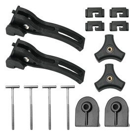 DUZFOREI 2 Pcs Front Rear Clamp Cover Clamp Set, Universal Tonneau Cover Parts with T Bolt, Rear Clamp, Front Clamp, Triangular Screw, Tonneau Cover Parts, Replacement for Hard Tonneau Cover