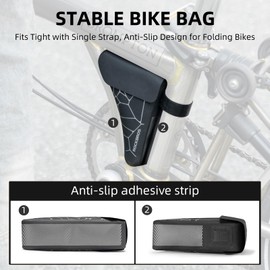 ROCKBROS Bike Frame Storage Bag, Waterproof Bicycle Triangle Pouch for MTB and Road Bikes–Lightweight, Secure Storage for Phone, Tools, and More