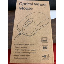 Unbranded Optical Wheel Mouse Cord w/ USB Connection - Black