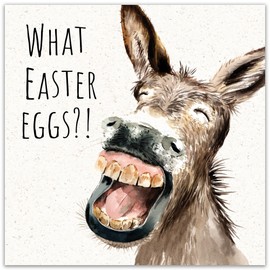 Twizler Funny Easter Card - Donkey - Happy Easter Cards for Mum Dad Nan Grandad - Easter Greetings for Son Daughter Grandson Granddaughter Friend