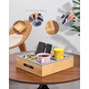 MsJelau Couch Cup Holder with Lid, Silicone Bed Caddy with