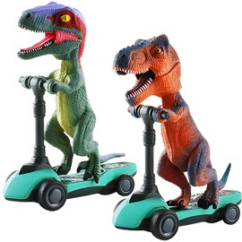 CBRPVT Finger Scooter, Dinosaur Toys for Boys Age 3-6, 2-Pack Dino Finger Kick Scooters, Fun Dinosaur Toy Gift for Kids, Indoor and Outdoor Play