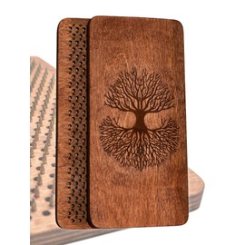 Wooden Yoga Board for Acupressure and Meditation with Nails for Deep Tissue Massage, Sadhu Board for Yoga Practice, Acupuncture Massage, Nails Distance 0.39 In (10 mm)