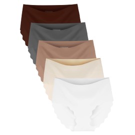 BEENIUBEE No Show Underwear for Women, High Waisted Comfortable Stretch Panties for Ladies Soft Full Coverage Breathable Briefs Multipack (XL,Multicolor02)