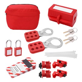 Lockout Tagout Locks Kit with Safety Padlocks Hasps Circuit Breaker Lockouts Loto Tags Carry Bag for Industrial Chemical