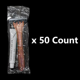 (50 Pack)Kheoxusa 3 Blade Disposable Razor,Three Blade Disposable Razor,Triple Blade Disposable Razors,Disposable Razors Individually Wrapped,Disposable Razors for Hotel, Airbnb,Homeless,Travel-Coffee