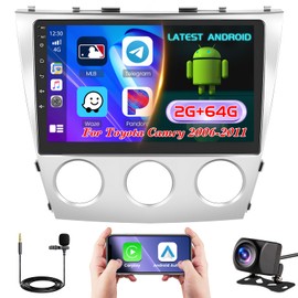 Hikity 2+64GB Android 13 Car Stereo for Toyota Camry 2006-2011 with Wireless Carplay Android Auto, 10.1 Inch Touchscreen GPS WiFi Bluetooth FM RDS SWC MIC Backup Camera