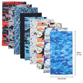 EeeKitOnline 9 PCS Neck Gaiter Scarf Bandana UV Balaclava Face Mask for Sun & Dust Protection