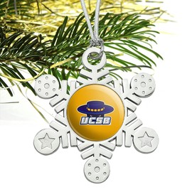 GRAPHICS & MORE UC Santa Barbara Secondary Logo Metal Snowflake Christmas Tree Holiday Ornament