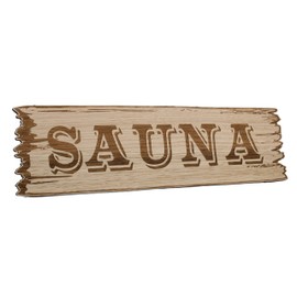 Generic Sauna Schild 3D Western Art Eiche Shabby Chic Deko Geschenk Holz ca. 29 x 8 Wanddeko Wandbild Wandschild mit Klebepunkten Sauna 29x8 cm, 1014
