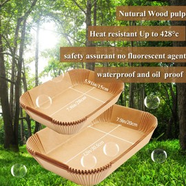 Airfryer Baking Paper for Ninja Flex Drawer Dual Zone AF500EU AF500EUCP 10.4 L, Also Compatible with Cosori XXL 10 L, Cecotec 9000 Pack of 100 Airfryer Baking Paper for 5.2 L