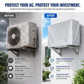 Outdoor Air Conditioner Cover for Weather Protection – Waterproof Polyester Dust Cover for AC Units