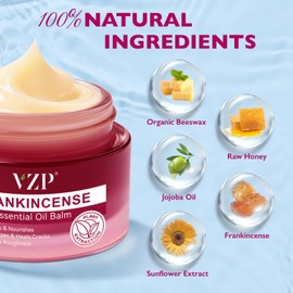 VZP Frankincense Soothing Balm, Natural Moisturizing Body Oil with Boswellia Serrata, Vitamin E, Beeswax & Olive Oil, Deep Hydration for Dry & Cracked Skin, All Skin Types, Massage & Body Care, 2.1 fl oz