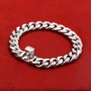 H&Beautimer Fashion 925 Sterling Silver Classic Cuban Chain Bracelet 10mm-7