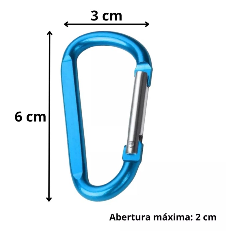 Estuchelandia 10 Pzs Gancho Mosqueton Aluminio Hebilla En Forma D