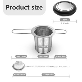 Geepen 2pcs Tea Infuser, Extra Fine Stainless Steel Tea Strainer for Loose Tea, Metal Tea Filter, Mesh Tea Ball Tea Steeper Cup Accessories for Tea Leaf Coffee Spices & Seasoning