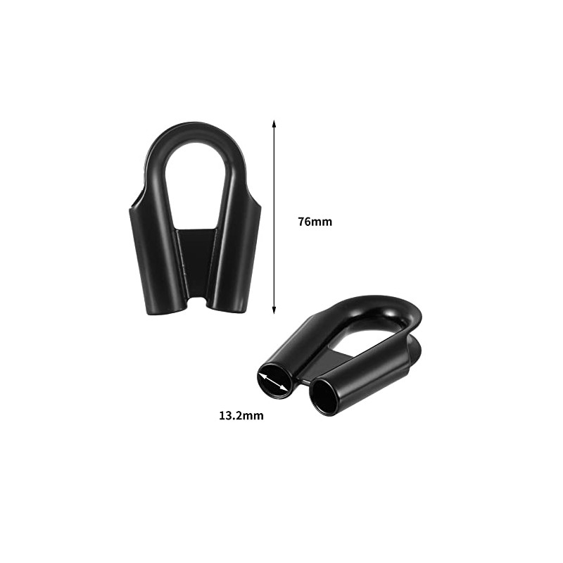 USAMILY 2 Pack Stainless Steel Rope Tube Thimble with Gusset,