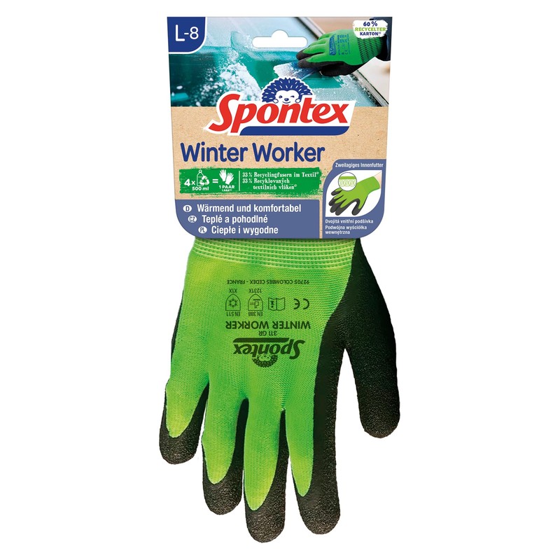 Spontex Winter Worker Rough Cold Work Gloves Made from Recycled