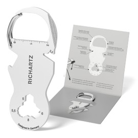 RICHARTZ KEY ORGANIZER classic-1 | Multitool Keyring | 12 Practical Functions | High-Quality, Matt Blasted Stainless Steel | Key Ring Tool with Function Description