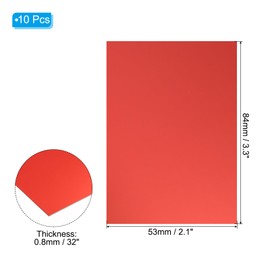 PATIKIL 3.3x2.1x1/32inch Anodized Aluminum Sheet, 10Pcs Metal Rectangle Aluminum Plate 0.8mm Thick Engraving Blanks for Laser Engraving DIY Decorative Crafting Home Decoration, Red