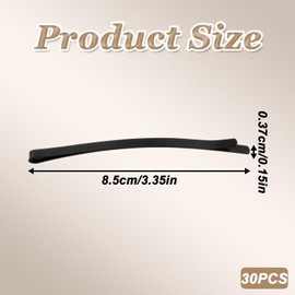 30 Black Jumbo Bobby Pins, 3.3 Inch Curved Jumbo Bobby Pins, Metal Hair Clips Hair Pin, Hair-Clips Hairstyle Tools Accessories for Women, Hairpins for Thick Long Updo Hair-Style