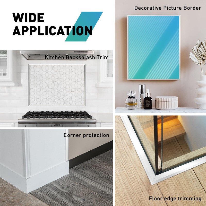 FCSOTSPS 10Pack Tile Edge Trim,39''x0.4'' Peel and Stick Aluminum Backsplash