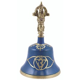 SOUL STICKS 7 Chakras Bronze Tibetan Buddhist Religious Metaphysical Meditation Ritual Altar Bells 6.25 (Dark Blue)