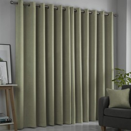 Fusion Green Curtains W46 x L54" (117 x 137cm) for Living Room, Bedroom, Eyelet Curtains, Thermal Curtains, Ring Top, 2 Panels for Home & Window, Sage Green Curtains
