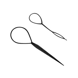 Bamboopack 2PCS(Large+Small) Topsy Tail Hair Tool Fast Hair Styling Accessories Plastic Magic Pull Hair Pin Clip for Ponytail Loop Bun Maker, Black