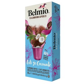 Belmio Let's Go Coconutz Coffee Pods - 100 Count (10 Packs of 10), Medium Roast (Intensity 6), Brews 4 oz. - Compatible with Original Nespresso Machines - Made in Belgium