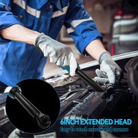 3/8" Extended Cordless Ratchet Wrench for Makita 18V Battery, 600 RPM,100 N.m Electric Power Ratchet Set with 8 Metric Sleeves,Built-in LED Light,6" Long Neck