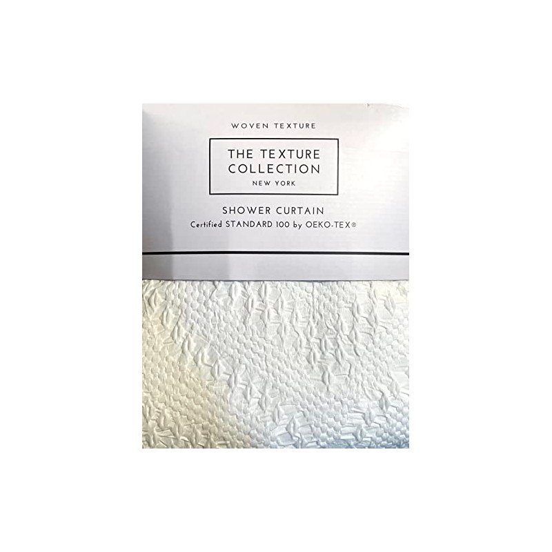 The Texture Collection Fabric Shower Curtain Solid White, with a