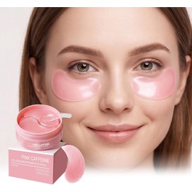 120PCS Pink Caffeine Collagen Eye Patches for Night Care, Fuller-Looking Eye Area, Under-Eye Puffiness, Dark Circles Care for Smooth, Radiant and Youthful-Looking